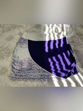Purple and White Patterned Women's Skort swingdish large